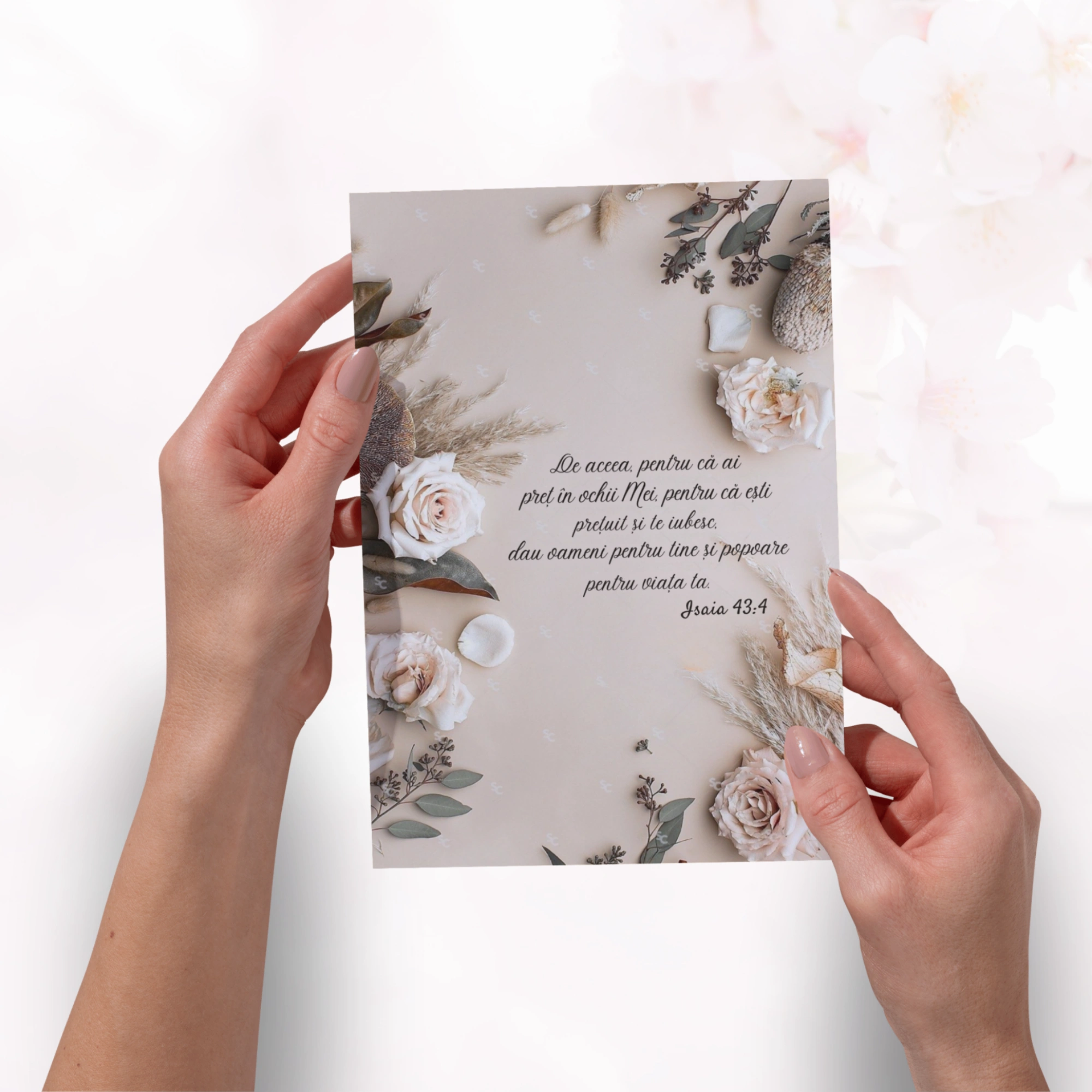 Felicitare, verset biblic - Isaia 43:4